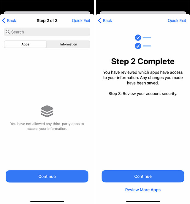 మీ వ్యక్తిగత డేటా భద్రతా తనిఖీకి యాక్సెస్తో యాప్లను నిర్వహించండి
